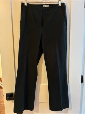 DKNY Black Straight Leg Pants, 100% thick cotton, size 4P